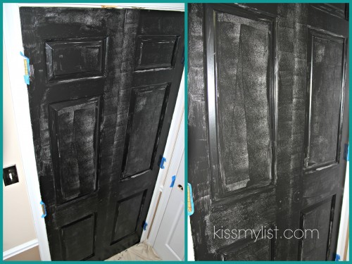 first coat of black doors