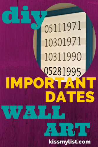 DIY Important Dates Wall Art