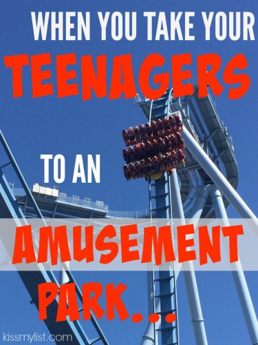When you take your teenagers to an amusement park