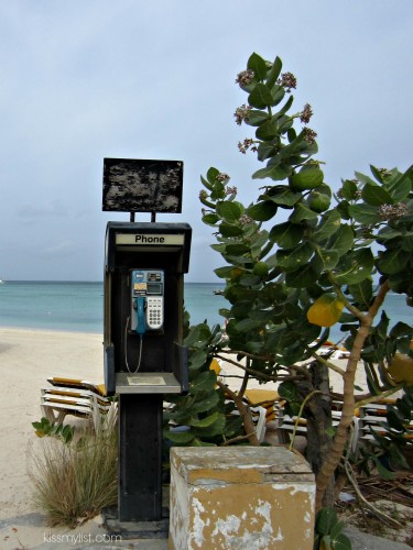 pay phone on beach