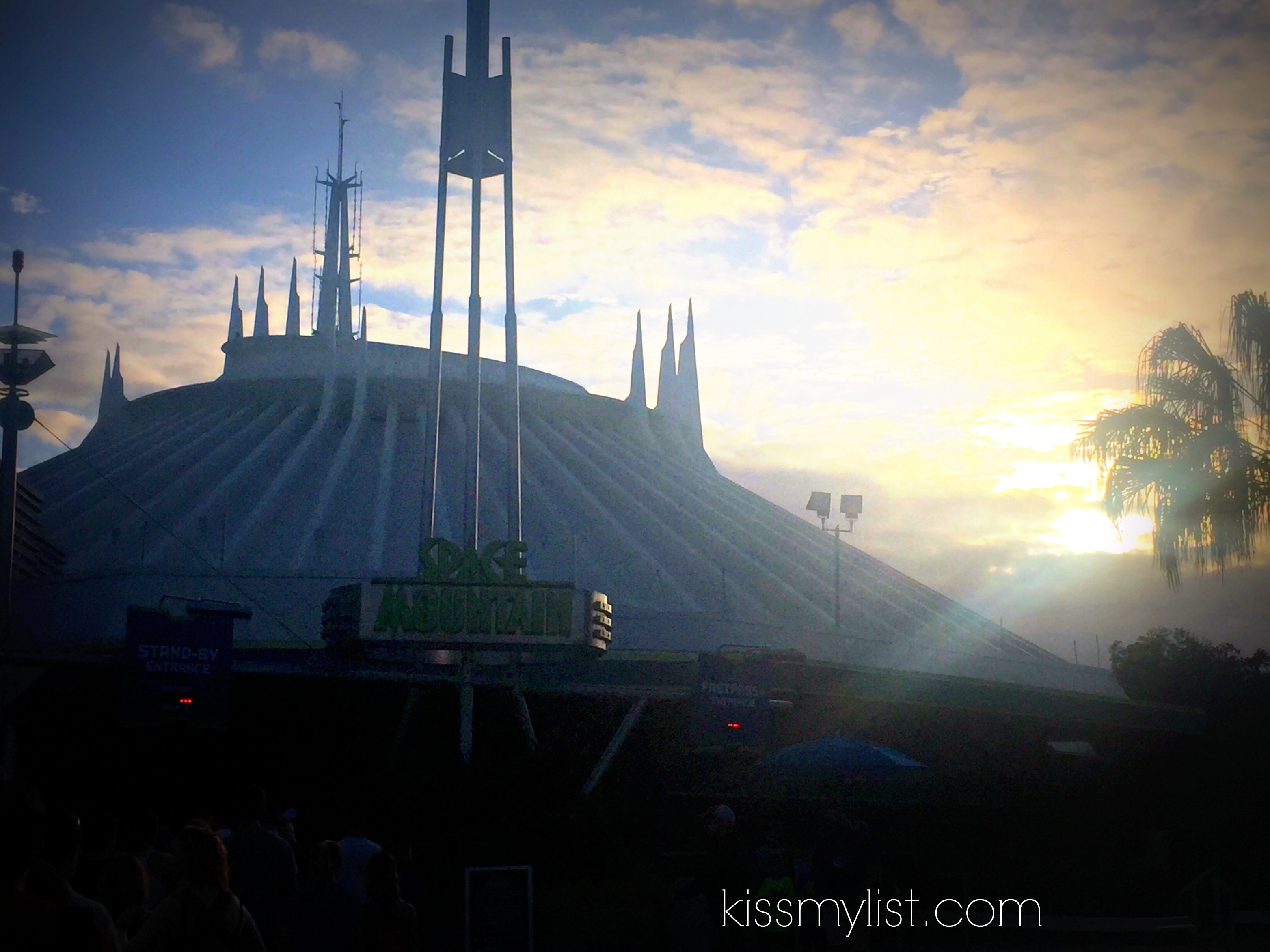 This is what Space Mountain looks like at 7:55 a.m.