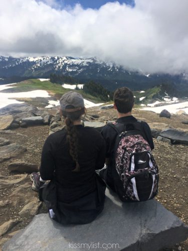 At the base of Mt Rainer looking down over the park.